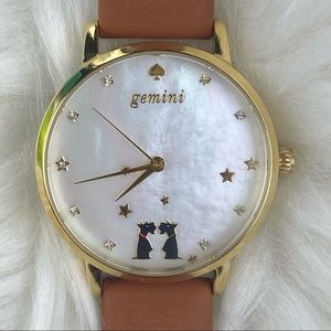 Kate Spade Metro Gemini Leather Strap Watc…